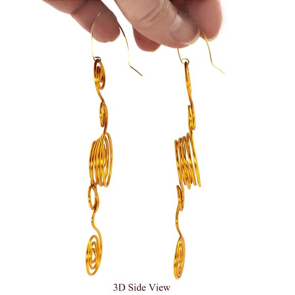 Big and Bold Spiral Swirls and bubbles earrings Handcrafted in Canada - Picture 4 of 6